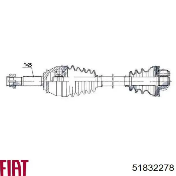 Купити 51832278 Fiat/Alfa/Lancia Піввісь права