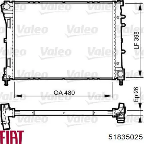 51835025 Fiat/Alfa/Lancia Радіатор охолодження двигуна
