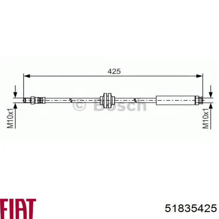 Шланг гальмівний передній Fiat/Alfa/Lancia 51835425 ціна, від 7.94 USD