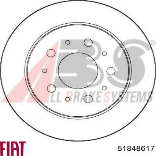 51848617 Fiat/Alfa/Lancia диск гальмівний задній