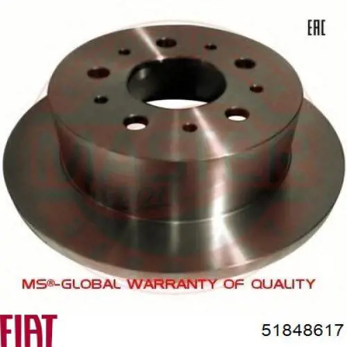 Задні дискові гальма Fiat/Alfa/Lancia 51848617 ціна, від 37.91 USD