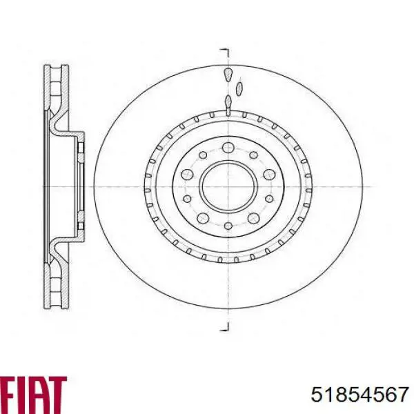 Диск переднього гальма Fiat/Alfa/Lancia 51854567 ціна, від 47.75 USD