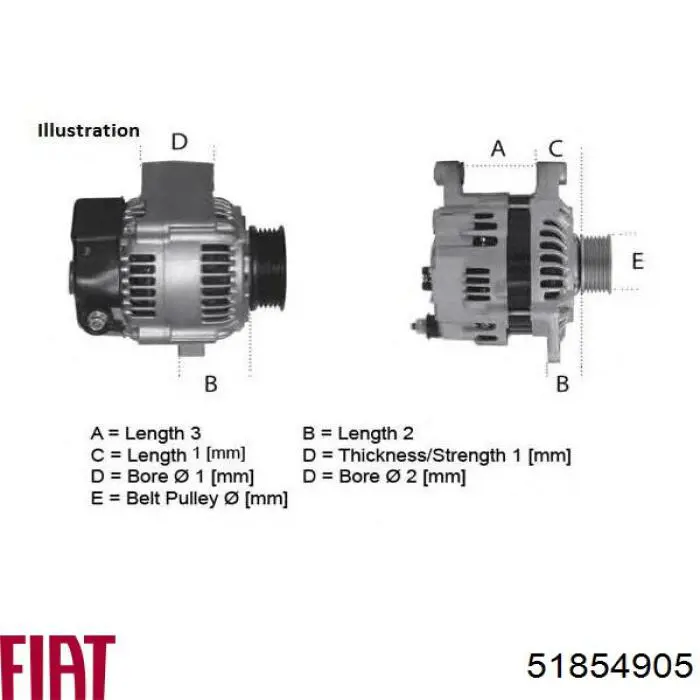 Купити 51854905 Fiat/Alfa/Lancia Генератор