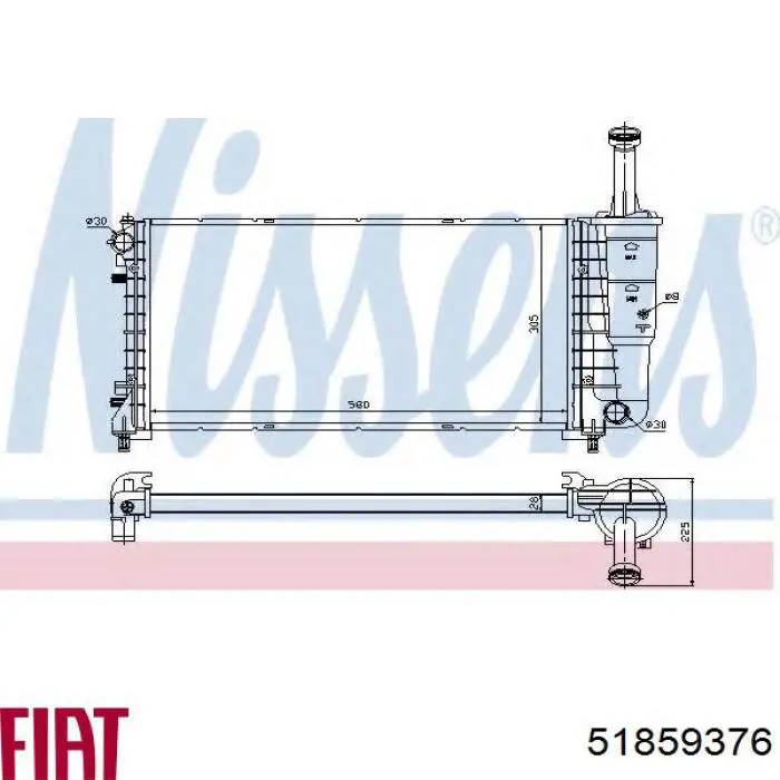 Купити 51859376 Fiat/Alfa/Lancia Радіатор двигуна
