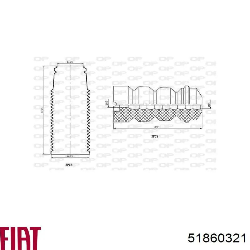 51860321 Fiat/Alfa/Lancia Буфер амортизатора заднього