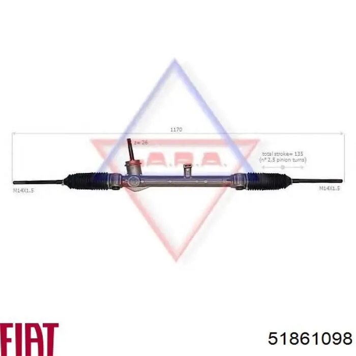 Управління рульове в зборі Fiat/Alfa/Lancia 51861098 ціна, від 124.58 USD
