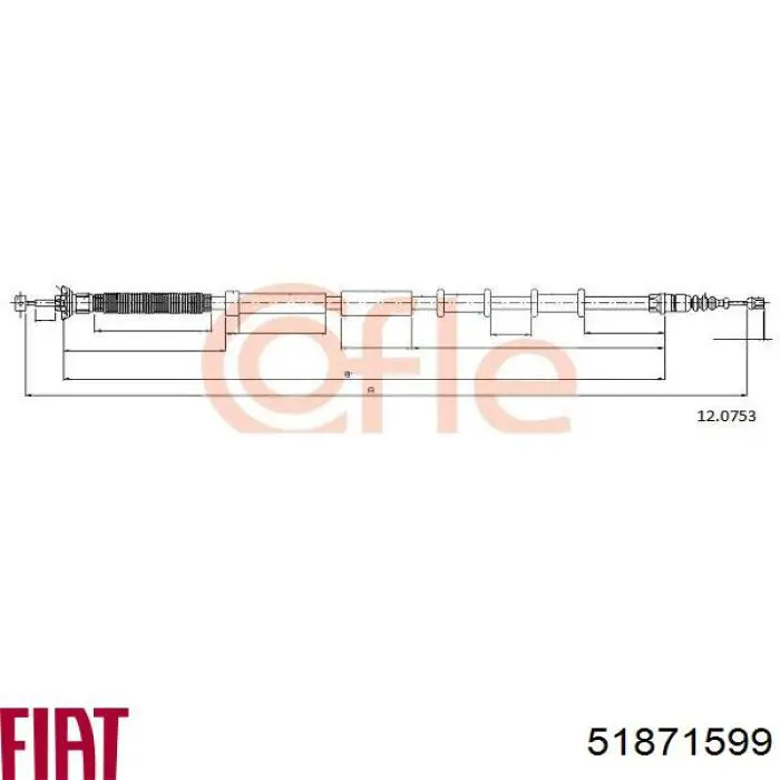 Трос стоянкового гальма задній лівий Fiat/Alfa/Lancia 51871599 ціна, від 13.98 USD