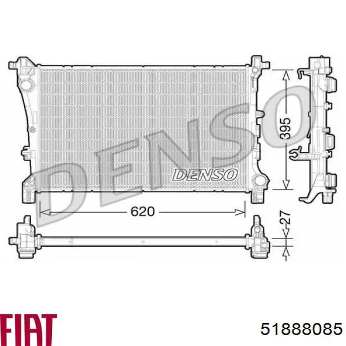 Радіатор основний Fiat/Alfa/Lancia 51888085 ціна, від 126.23 USD