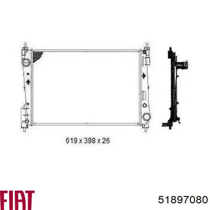 51897080 Fiat/Alfa/Lancia Радіатор охолодження двигуна