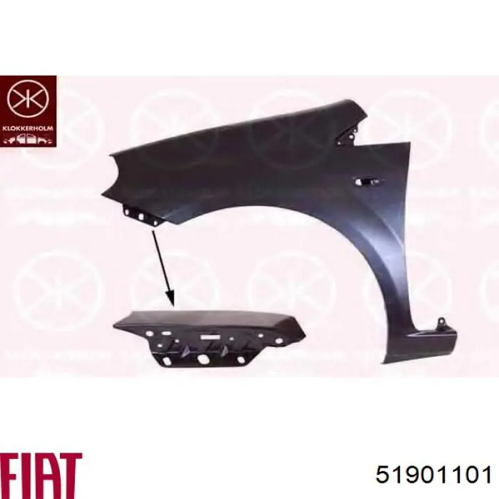 Ліве переднє крило Fiat/Alfa/Lancia 51901101 ціна, від 95.33 USD
