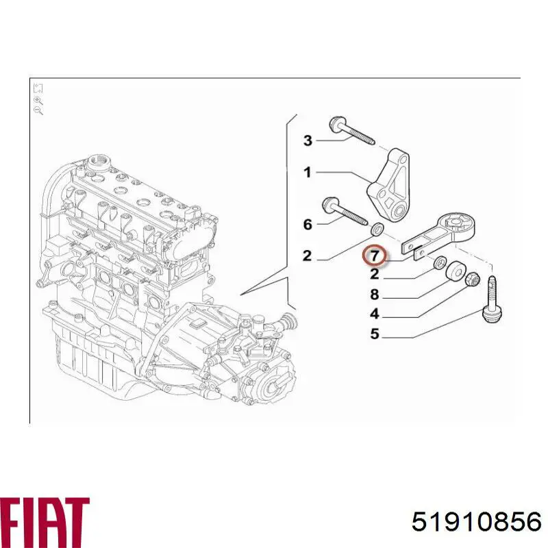 Подушка (опора) двигуна, задня Fiat/Alfa/Lancia 51910856 ціна, від 33.33 USD