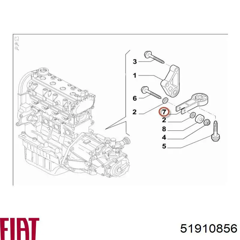 51910856 Fiat/Alfa/Lancia подушка (опора двигуна, задня)