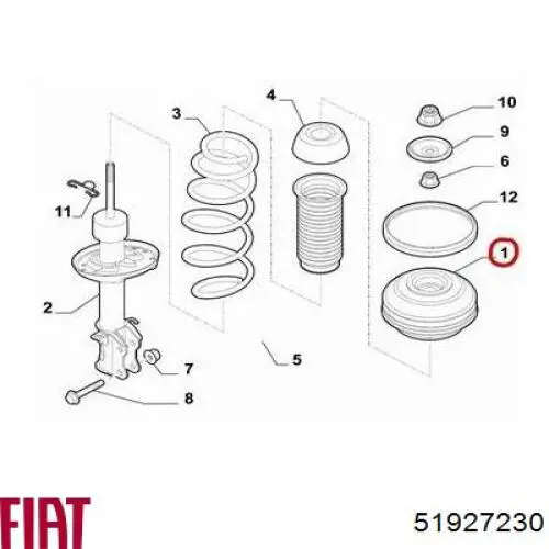 Купити 51927230 Fiat/Alfa/Lancia Амортизатор двері багажника