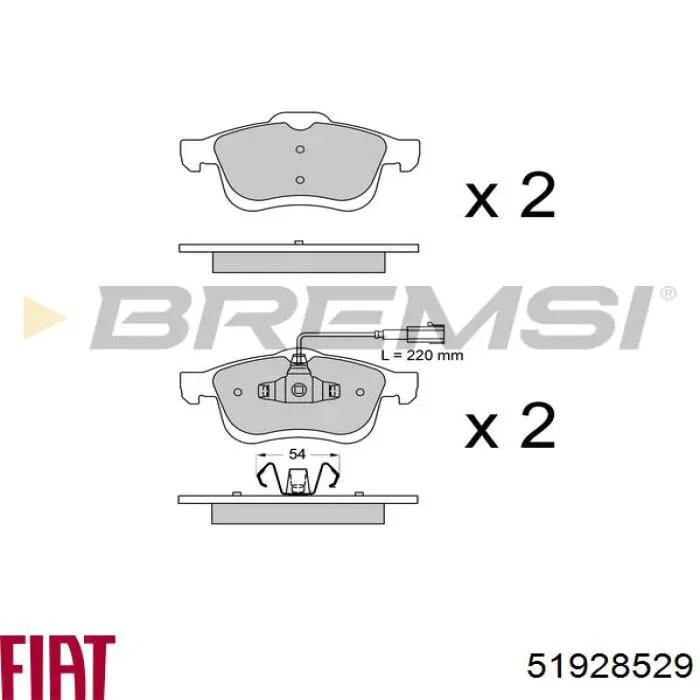 Гальмівні колодки Fiat/Alfa/Lancia 51928529 ціна, від 30.10 USD