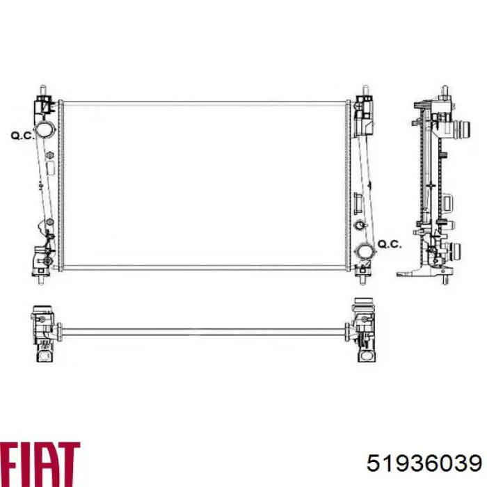 Радіатор охолодження двигуна 51936039 Fiat/Alfa/Lancia