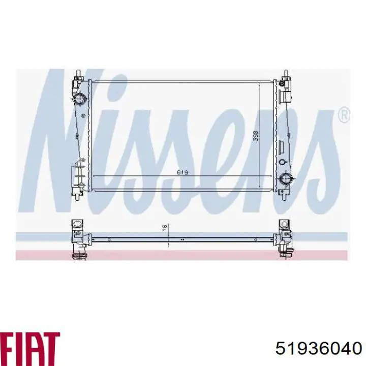 Купити 51936040 Fiat/Alfa/Lancia Радіатор двигуна