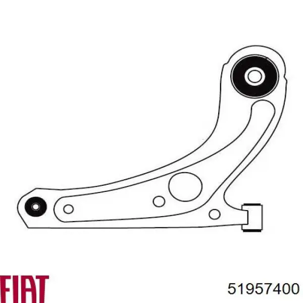 Важіль передньої підвіски нижній, правий 51957400 Fiat/Alfa/Lancia