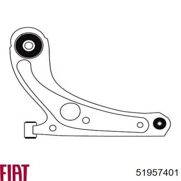 Важіль передньої підвіски нижній, лівий 51957401 Fiat/Alfa/Lancia