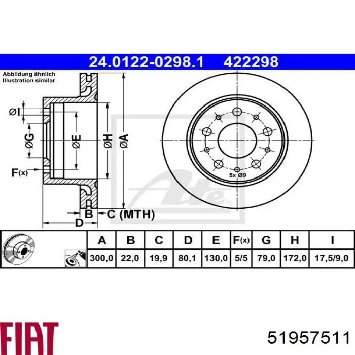 51957511 Fiat/Alfa/Lancia Дискові гальма