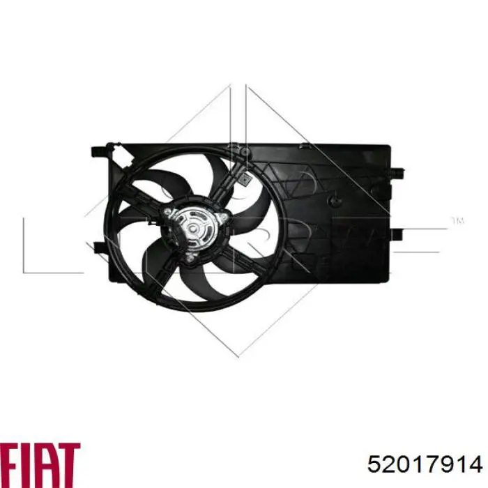 52017914 Fiat/Alfa/Lancia Дифузор радіатора охолодження, в зборі з мотором і крильчаткою