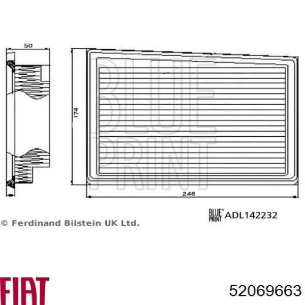 Купити 52069663 Fiat/Alfa/Lancia Автомобільний фільтр повітря