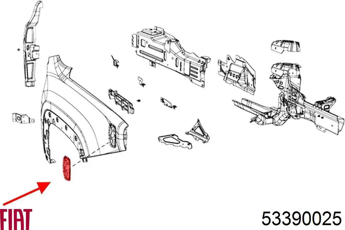 Купити 53390025 Chrysler Габарит передній, верхній (катафот), правий