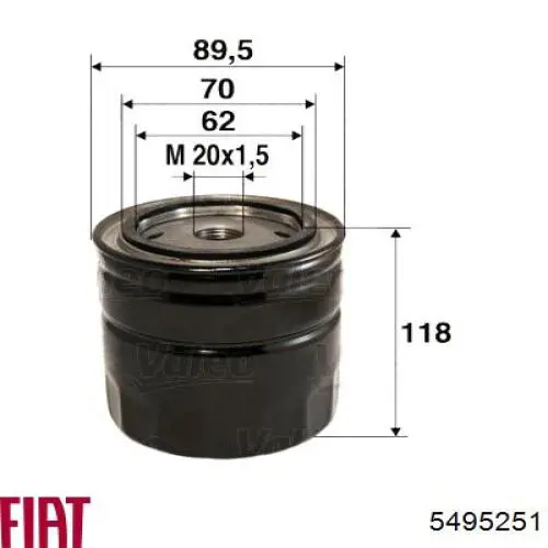 Масляний фільтр двигуна Fiat/Alfa/Lancia 5495251 ціна, від 7.38 USD
