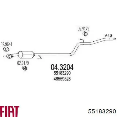 55183290 Fiat/Alfa/Lancia Середній глушник