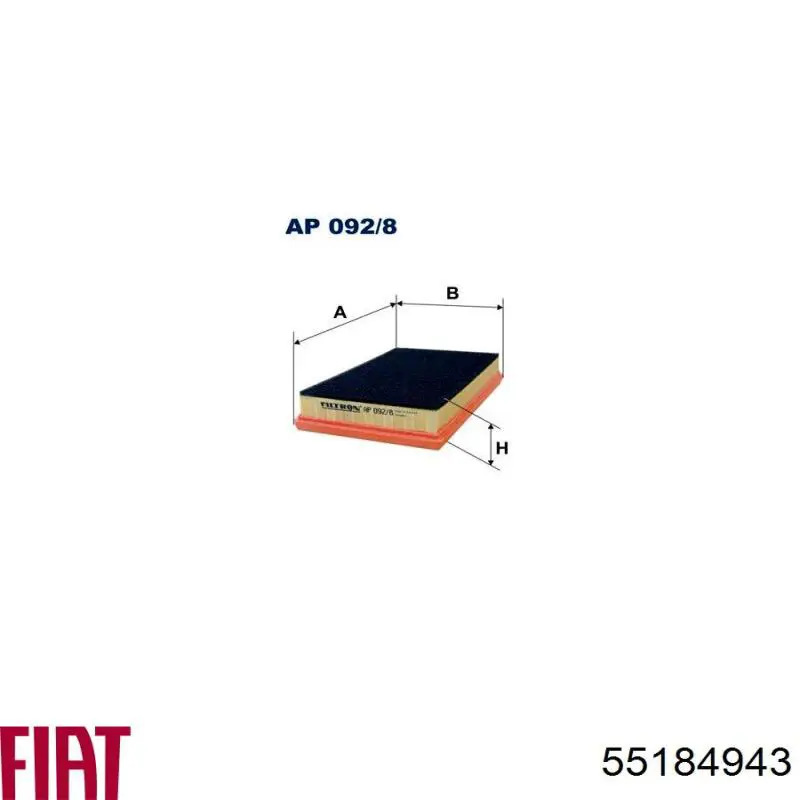 Купити 55184943 Fiat/Alfa/Lancia Автомобільний фільтр повітря