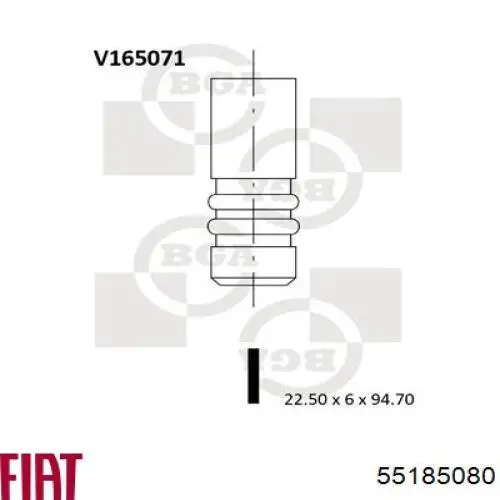 55185080 Fiat/Alfa/Lancia клапан випускний