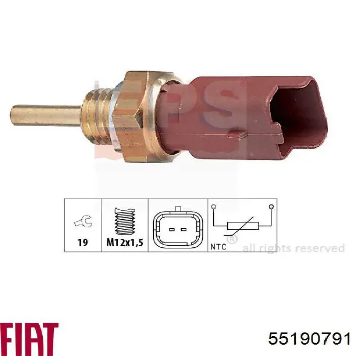 Термодатчик охолоджуючої рідини Fiat/Alfa/Lancia 55190791 ціна, від 6.81 USD