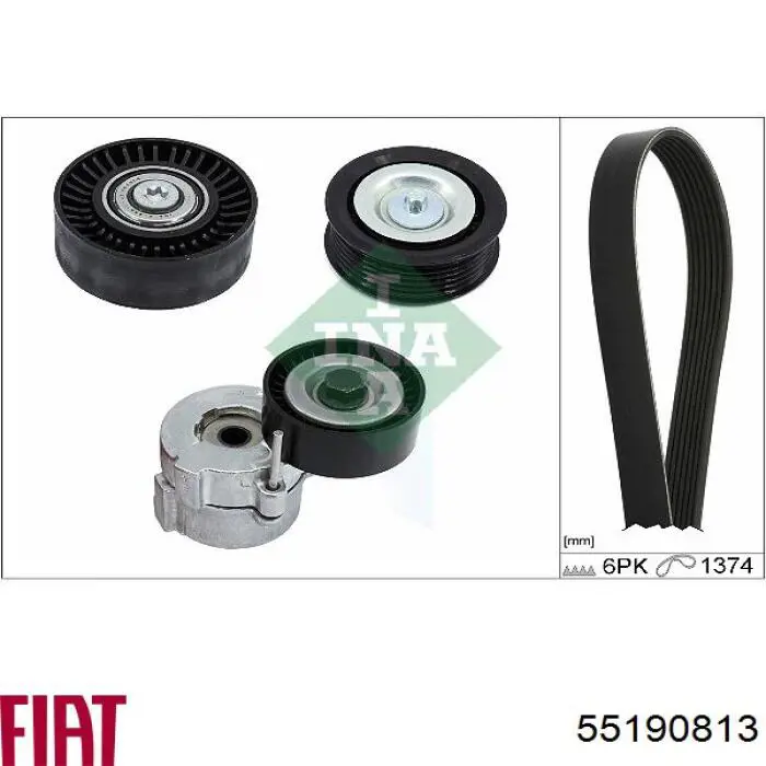 Натягувач приводного ременя 55190813 Fiat/Alfa/Lancia