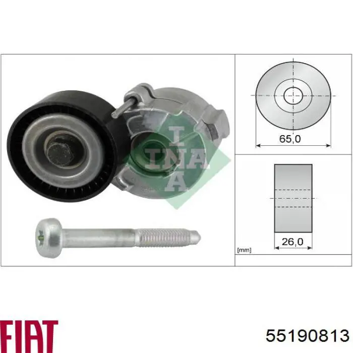 Натягувач приводного ременя Fiat/Alfa/Lancia 55190813 ціна, від 25.08 USD