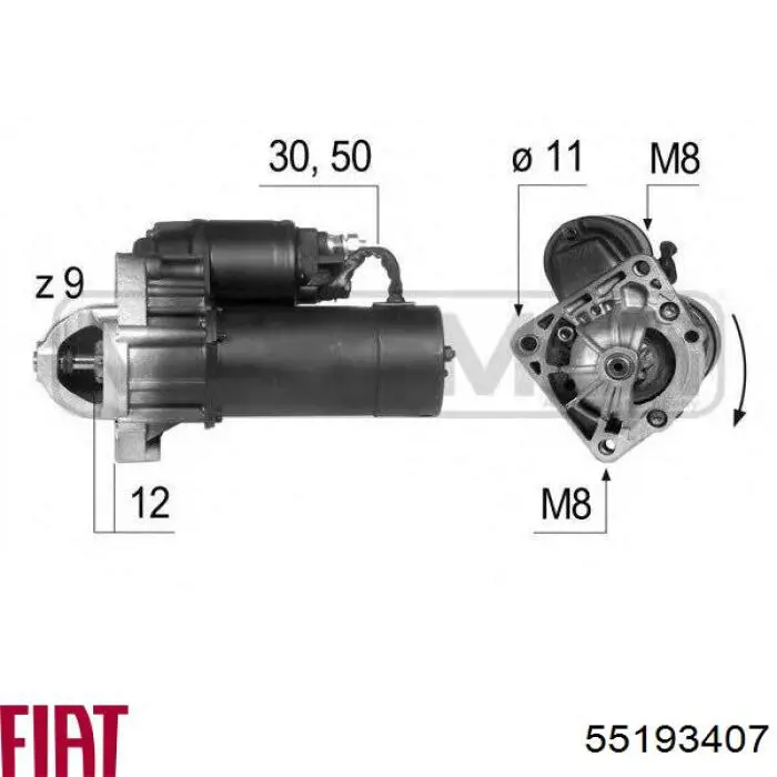 Стартер 55193407 Fiat/Alfa/Lancia