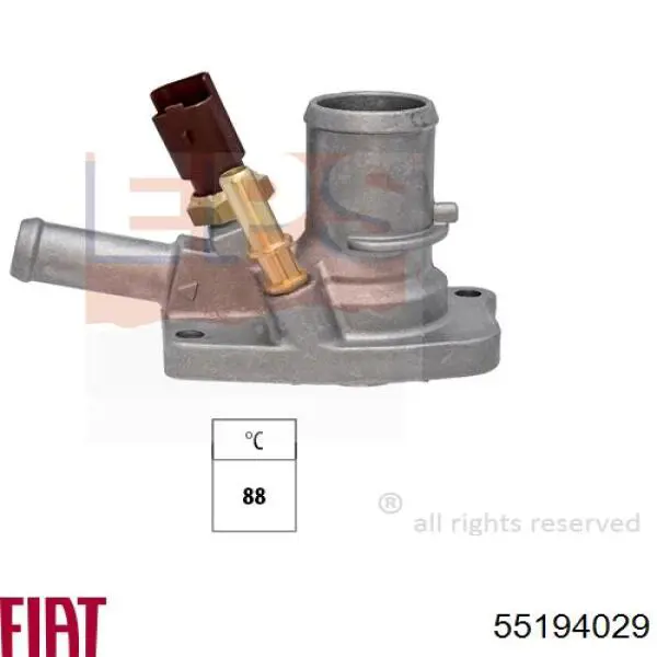 Купити 55194029 Fiat/Alfa/Lancia Термостат в корпусі