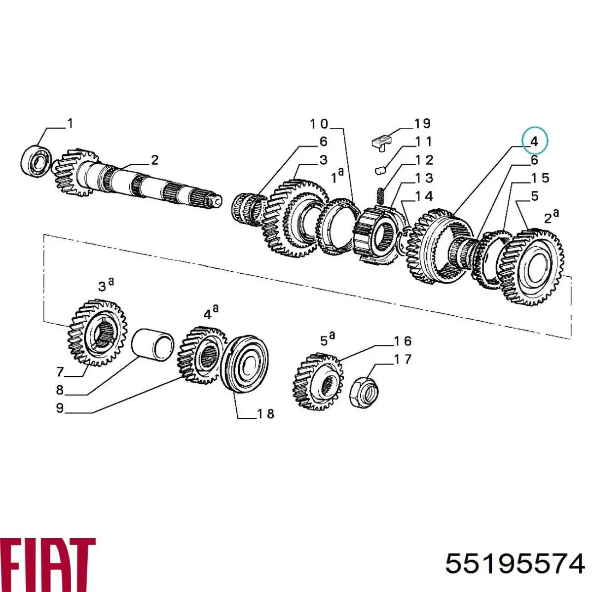 Купити 55195574 Fiat/Alfa/Lancia Муфта синхронізатора, зовнішня обойма 1/2-ї передачі