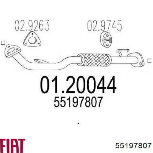 55197807 Fiat/Alfa/Lancia Штани глушника передні