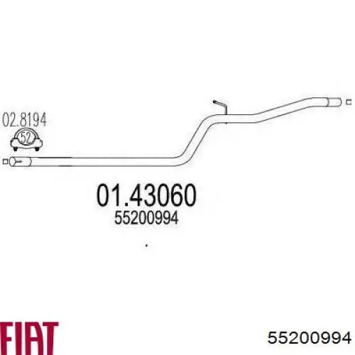 55200994 Fiat/Alfa/Lancia Середній глушник