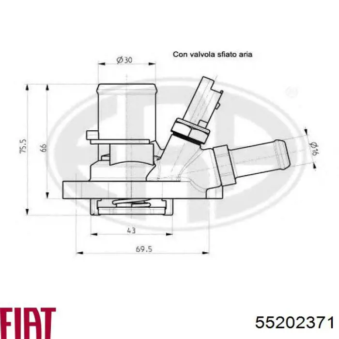 Термостат в зборі Fiat/Alfa/Lancia 55202371