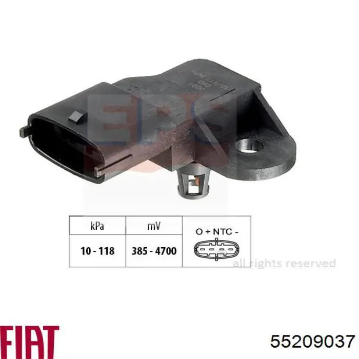 MAP сенсор Fiat/Alfa/Lancia 55209037 ціна, від 12.61 USD
