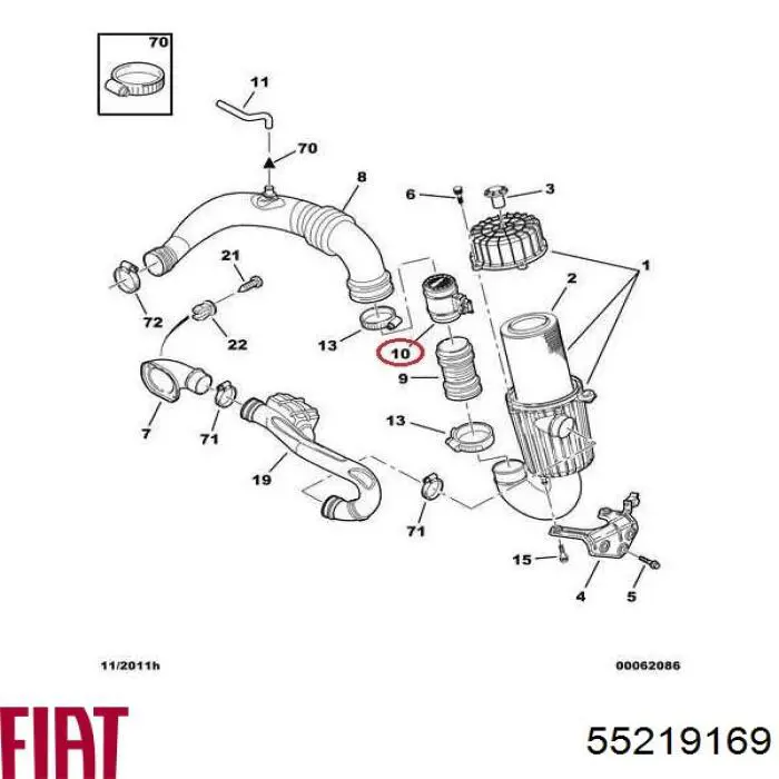 Купити 55219169 Fiat/Alfa/Lancia Повітромір