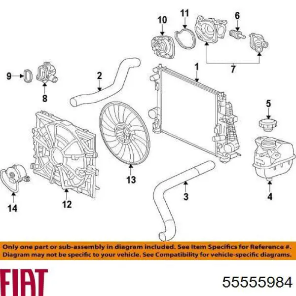 Купити 55555984 Fiat/Alfa/Lancia Прокладка корпусу термостата