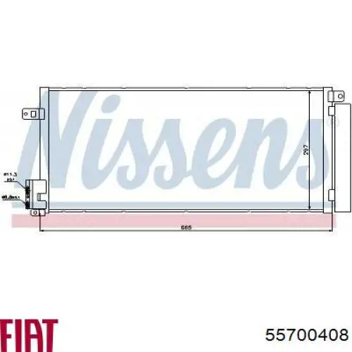 Конденсатор кондиціонера Fiat/Alfa/Lancia 55700408 ціна, від 75.70 USD
