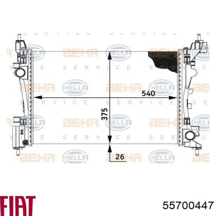 Радіатор основний Fiat/Alfa/Lancia 55700447 ціна, від 54.65 USD