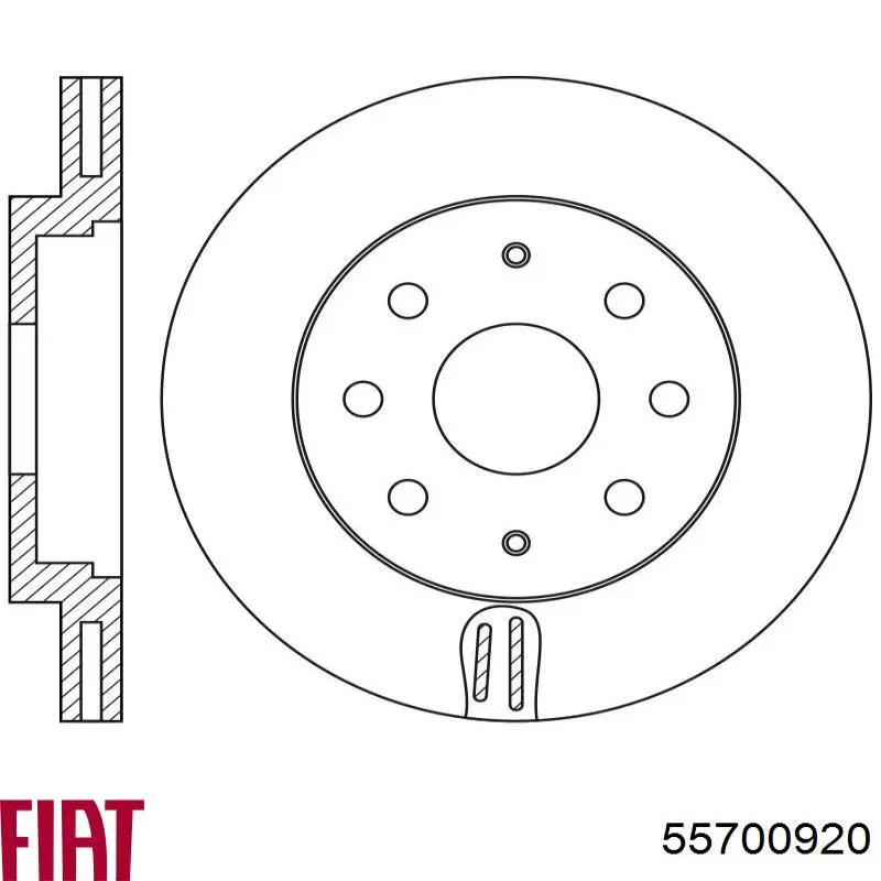 Диск гальмівний передній Fiat/Alfa/Lancia 55700920