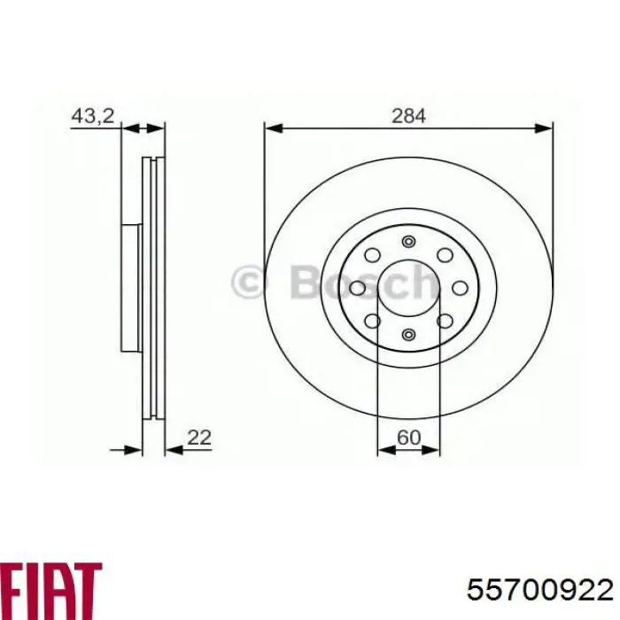 Купити 55700922 Fiat/Alfa/Lancia Ротор гальмівний