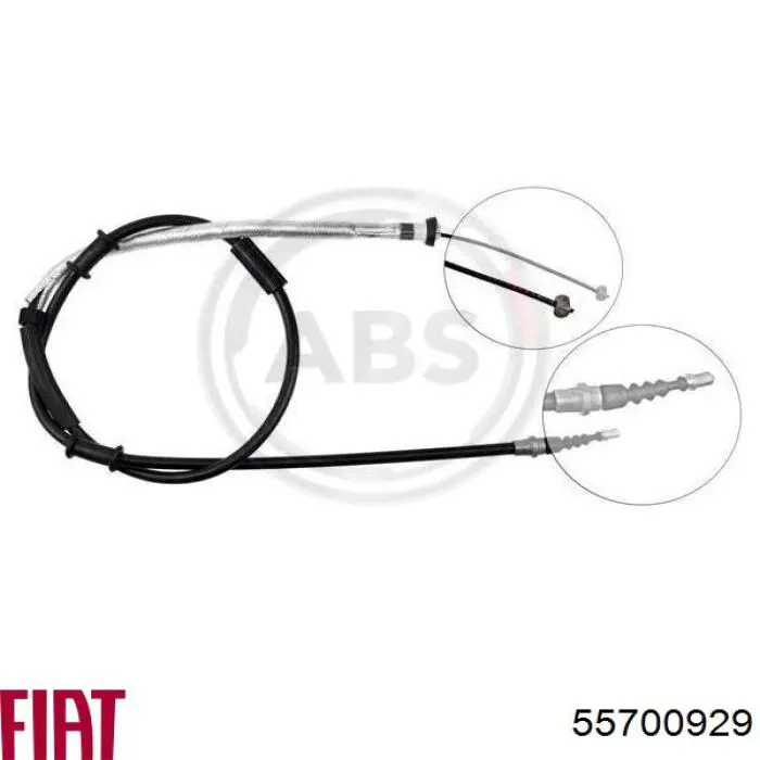 Купити 55700929 Fiat/Alfa/Lancia Трос ручного гальма задній, лівий