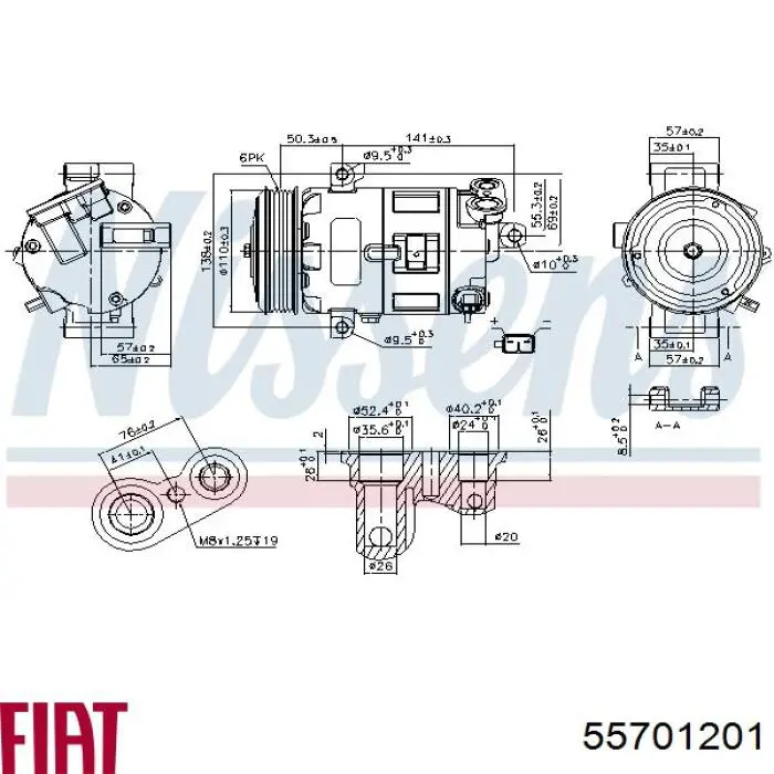 Купити 55701201 Fiat/Alfa/Lancia Компресор кліматичної установки