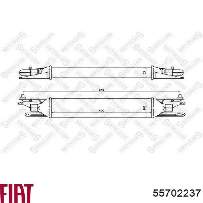 Купити 55702237 Fiat/Alfa/Lancia Радіатор интеркуллера