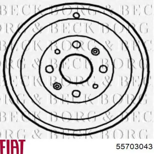 Барабан гальмівний задній 55703043 Fiat/Alfa/Lancia